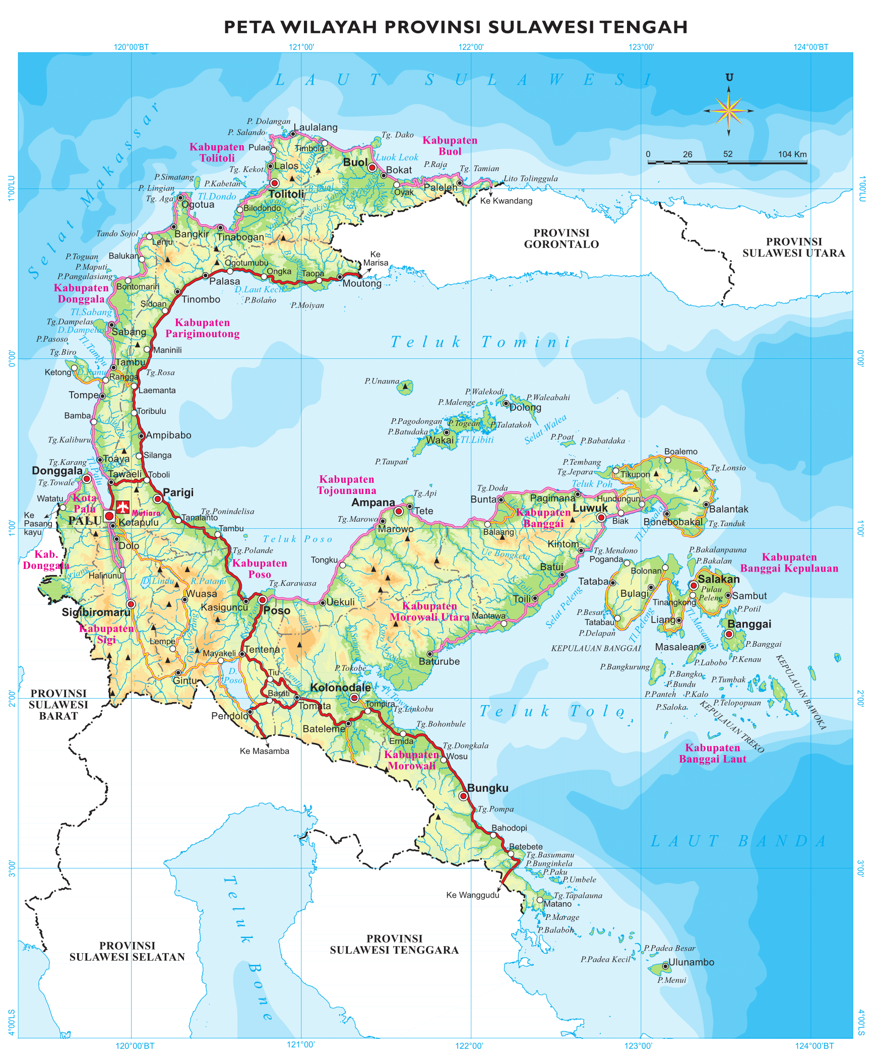 Peta Sulawesi Tengah