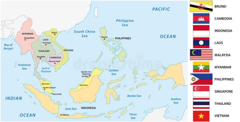 √ PETA ASEAN HD: Negara Negara Asean & Gambar Asia Tenggara Lengkap